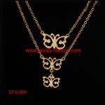 Glold plating butterfly necklace