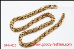 Glold plating byzantine stainless steel necklace chain