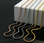 gold stainless steel box chain for necklace