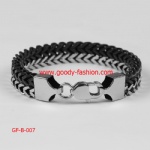 balck and silver stainless steel fashion bracelet
