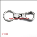 Elegant gift stainless steel flat split ring with large lobster clasp keychain