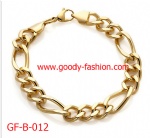 gold plating stainles steel Figaro necklace for man